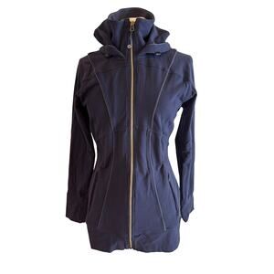 Athleta Navy Zip Up Hoodie with Pockets Size M